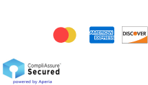 payments methods cash, check, visa, mastercard. american express, discover card, and a CompliAssure Secured seal
